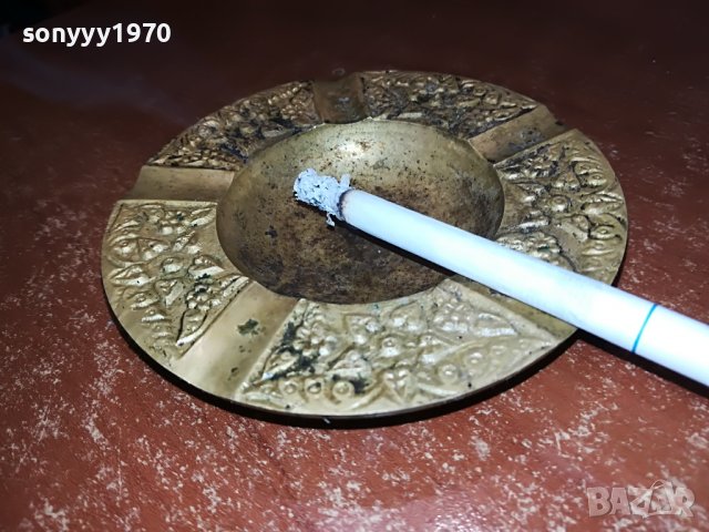 пепелник мед/месинг 11см- внос холандия 1003231637, снимка 5 - Антикварни и старинни предмети - 39952113