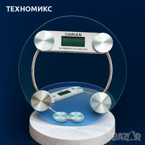 Стъклен дигитален кантар до 150кг - Arian, снимка 4 - Електронни везни - 51331863