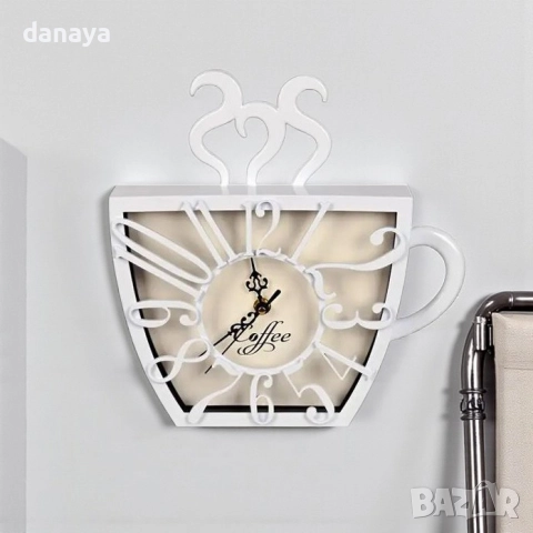 6120 Модерен кухненски стенен часовник Чашка кафе, снимка 2 - Стенни часовници - 51743602