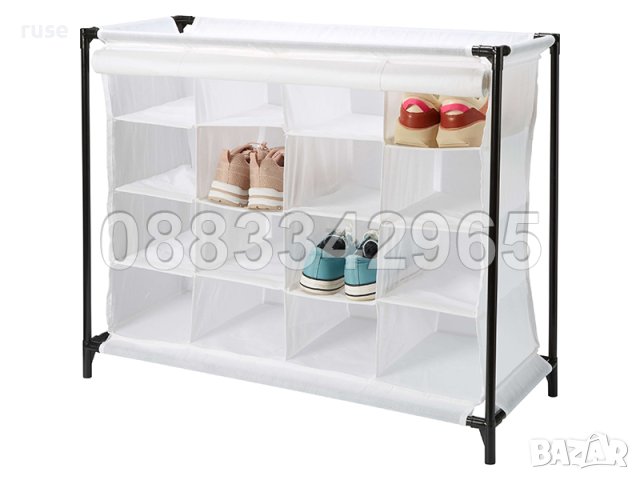 НОВИ! Текстилен шкаф органайзер за обувки 16 отделения 84х35х66см