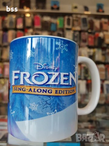 Бяла порцеланова чаша с изображение от детското филмче "Леденото кралство /FROZEN" - Дизайн 1