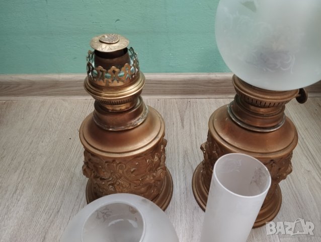 Две стари газови лампи комплект, снимка 7 - Антикварни и старинни предмети - 43929423