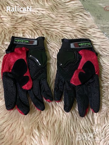 Чисто нови ръкавици за мотор Monster с протектори/Черно с червено/Размер L, снимка 5 - Аксесоари и консумативи - 43975519