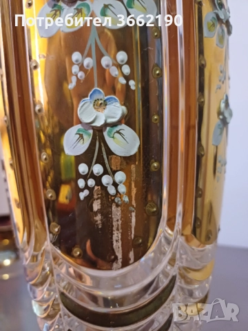 Стара ваза Бохемия, снимка 2 - Вази - 52759277