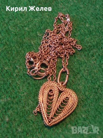 СТАРИНЕН СЪРЦЕВИДЕН МЕДАЛЬОН ФИЛИГРАННО СРЕБРО и СРЕБЪРНА ВЕРИЖКА СРЕБРО 835 МАЙСТОРСКА РАБОТА 29665, снимка 12 - Антикварни и старинни предмети - 40532546