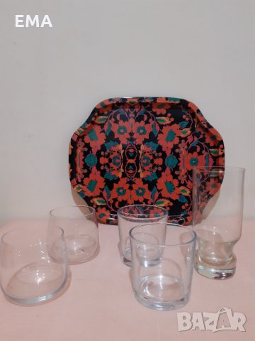 Стъкло чаши за допълване/Метален поднос Колекция/Керамични чаши Икеа, снимка 1 - Чаши - 33025744