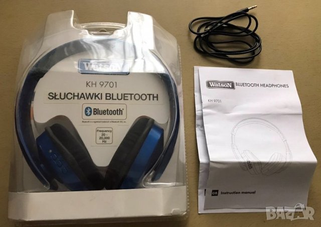 BLUETOOD БЛУТУУД слушалки WATSON + AUX 3,5мм вход за MP3 KH 9701