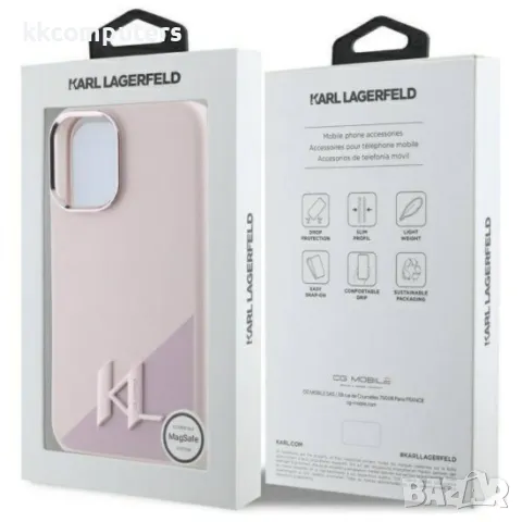 iPhone 16 (6.1) Оригинален кейс Karl Lagerfeld Silicone Shadow Metal Initial MagSafe и Протектор, снимка 6 - Калъфи, кейсове - 49842195