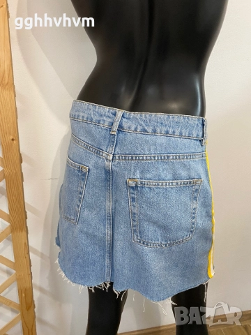 Дънкова пола с кант, снимка 4 - Поли - 52188496