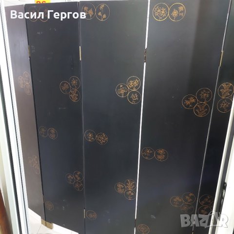 Ръчно рисуван параван, 19-ти век, снимка 6 - Антикварни и старинни предмети - 43505353