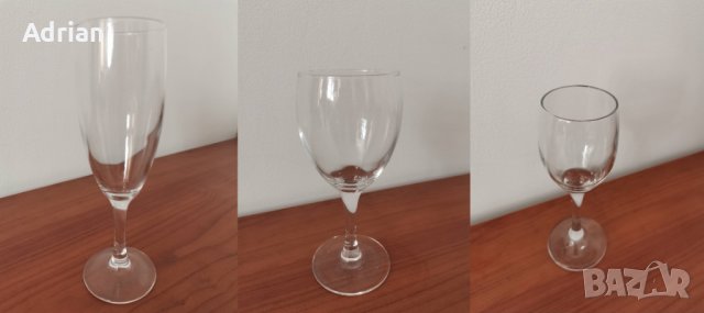 Чисто нови висококачествени Италиански чаши за ракия, вино и шампанско, снимка 1 - Чаши - 39550711