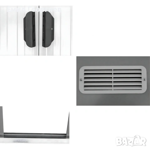 Метална градинска къща за инструменти с вентилация и заключване - 277 × 299 × 192 см, снимка 7 - Други - 53132328