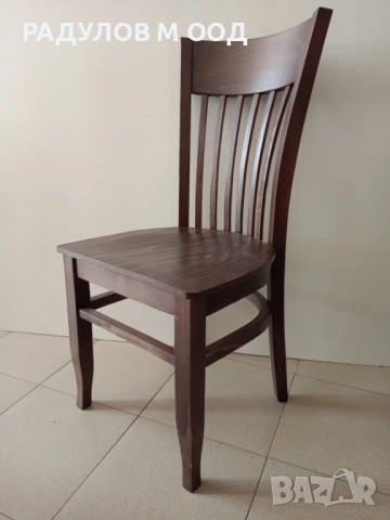 Трапезен стол Атина дървена седалка, цвят орех / 1-047