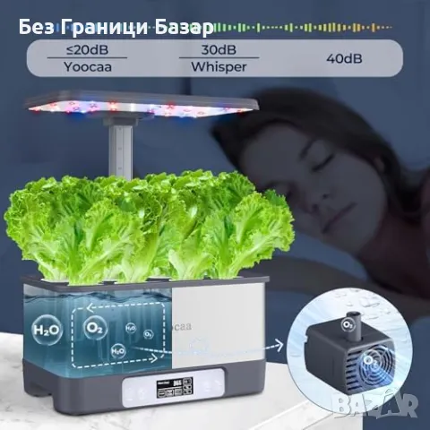 Нова Хидропонна система с LED светлина и управление през APP 8 гнезда, снимка 4 - Други стоки за дома - 48256547