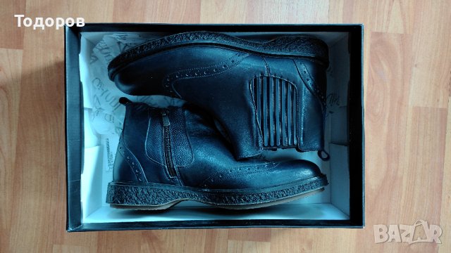 Нови Мъжки боти GiAnni кожа тъмносини №41, снимка 2 - Мъжки боти - 39083906