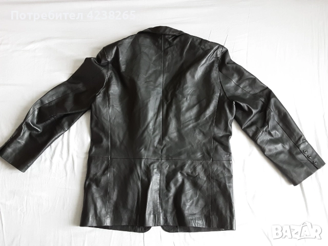 кожено сако, естествена кожа, черно, ново, размер L