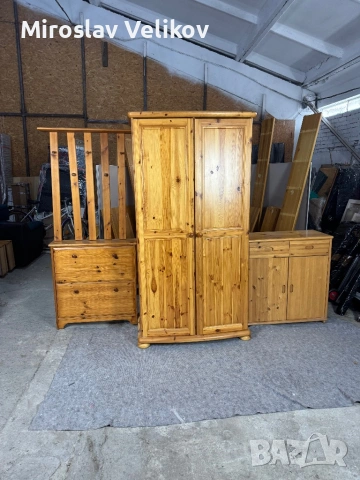 Холова секция от масивно дърво с гардероб, закачалка и деа шкафа за обувки , снимка 16 - Секции и витрини - 53470056