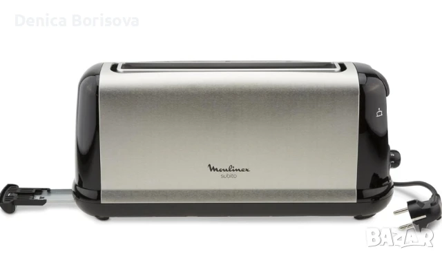 Тостер Moulinex Subito, неръждаема стомана, черно сребристо, снимка 4 - Тостери - 50474123