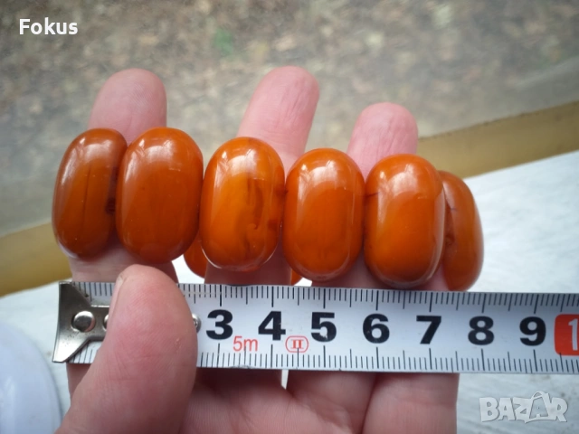 Гривна от стар бакелит - каталин голяма масивна, снимка 3 - Антикварни и старинни предмети - 53508279