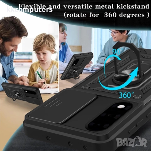 Калъф за OnePlus Nord 5 5G / OnePlus Ace 5 Ultra 5G с Плъзгащ Капак за Камера & Държач | Военна Защи, снимка 15 - Калъфи, кейсове - 51921402