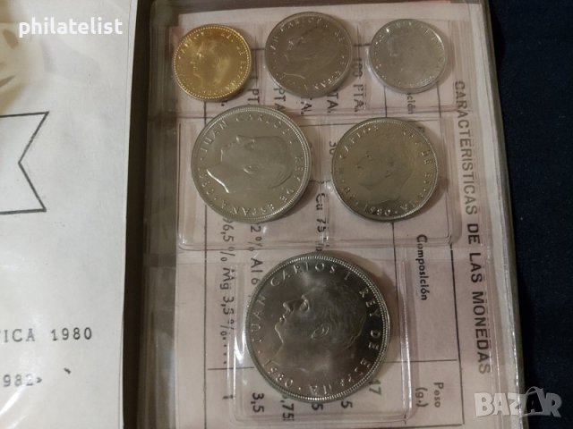 Испания 1980 - Комплектен сет от 6 монети, снимка 2 - Нумизматика и бонистика - 37782263