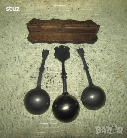 Калаени лъжици за стена с поставка, снимка 6 - Декорация за дома - 52796883