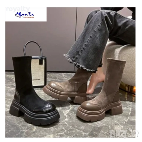 Дамски елегантни боти в черно , снимка 3 - Дамски боти - 52123428