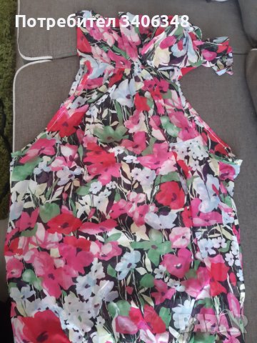 Флорална блуза, шифон. Размер L., снимка 2 - Корсети, бюстиета, топове - 43030431