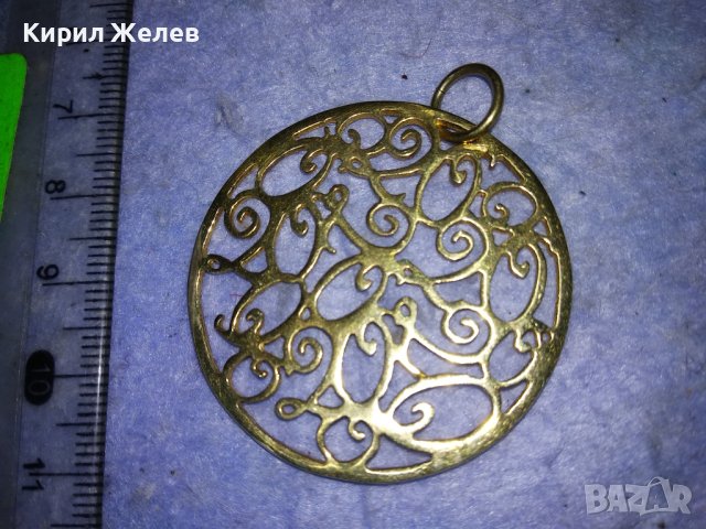 ВЕЛИКОЛЕПЕН СРЕБЪРЕН с ДЕБЕЛА РЕАЛНА ПОЗЛАТА ФЛОРАЛЕН АРТ МЕДАЛЬОН СРЕБРО 925 АЖУРНА ИЗРАБОТКА 27628, снимка 9 - Колиета, медальони, синджири - 40575467