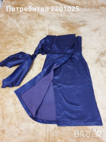 Нова лилава рокля с ефектен ръкав , снимка 2 - Рокли - 27228053