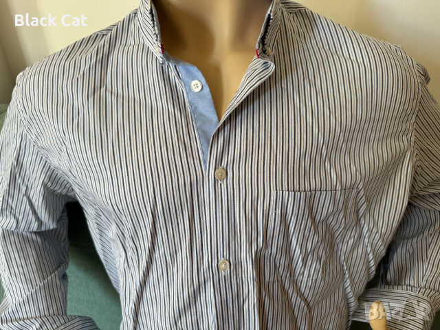 "Frant" / "Франт" – нова стилна раирана мъжка риза, с дълъг ръкав, XL, блуза, топ, мъжки ризи, снимка 7 - Ризи - 44882401