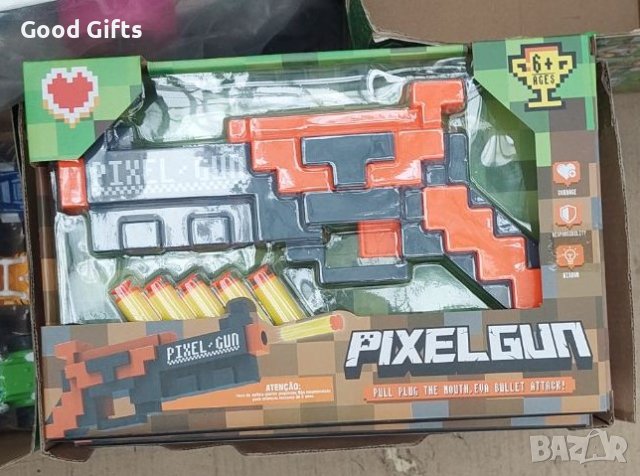 Майнкрафт Пистолет Pixel Gun с меки куршуми, снимка 2 - Други - 43299582