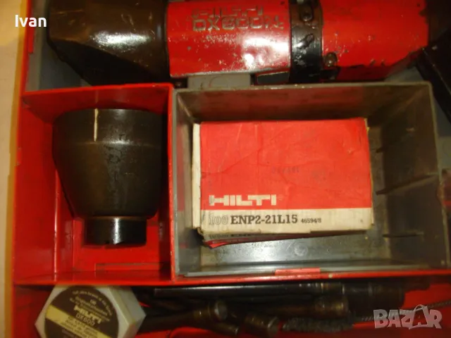ГОЛЯМ ПЪЛЕН КОМПЛЕКТ HILTI DX600 ПИСТОЛЕТ ЗА БЪРЗ ДИРЕКТЕН МОНТАЖ В ЖЕЛЯЗО БЕТОН ОРИГИНАЛ ЛИХТЕНЩАЙН, снимка 11 - Други инструменти - 48174219