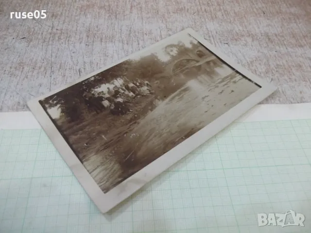 Снимка стара на група младежи пед моста на реката, снимка 4 - Колекции - 47916109