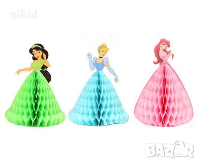 3D Принцеса Пепеляшка Жасмин Ариел картонен топер декор украса за торта парти рожден ден