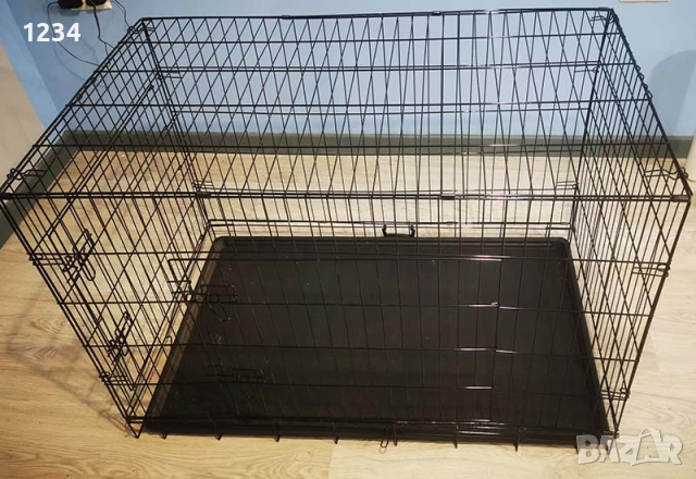 121x74x82cм XXL голяма метална сгъваема клетка за куче за транспорт или стационар