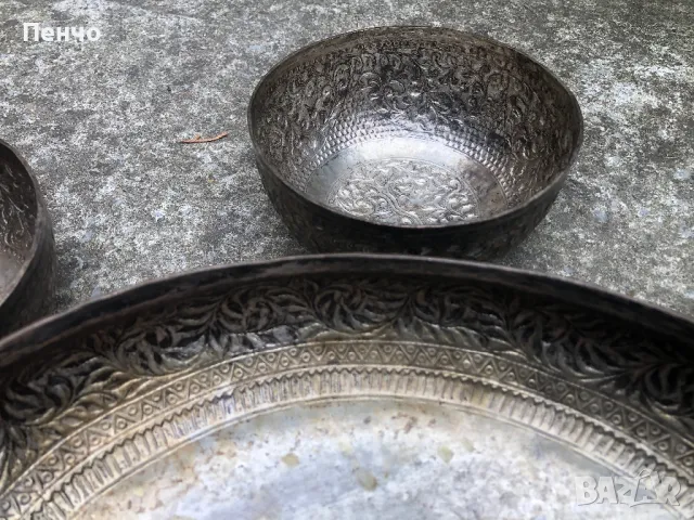 старинен ръчно чукан сервиз, снимка 4 - Антикварни и старинни предмети - 47783953