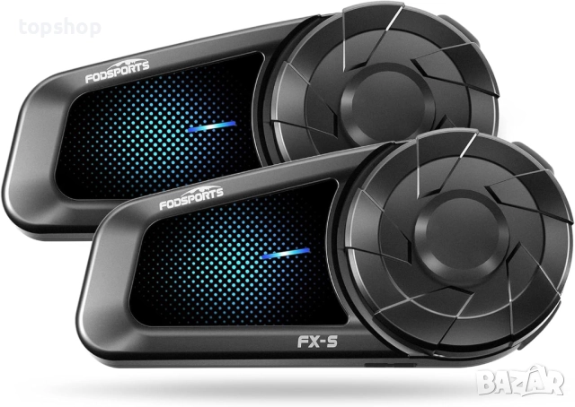 Нови интеркоми 2 броя цена за брой Fodsports FX-S Мотоциклетни Bluetooth слушалки V5.4, 2-посочен...