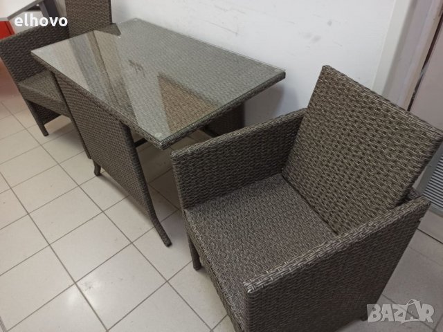 Маса+два стола-синтетичен ратан, снимка 2 - Маси - 33002435