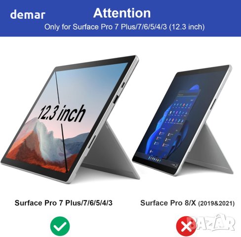 IPROKKO Магнитен протектор за екран на Surface Pro 7 - 12,3 инча, снимка 3 - Части за лаптопи - 43114483