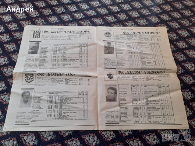 Стари футболни отбори вестник Меридиан, снимка 4 - Колекции - 44069292