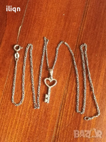 Сребърен синджир с висулка. 925 Проба. 52см. Цена 26,99лв. За Севлиево безплатна доставка.