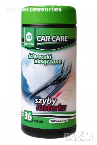 3000050973 Мокри кърпички KUFIETA за почистване и поддържане на авто стъкла и огледала 36 броя, снимка 1