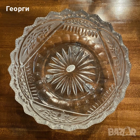 Винтидж кристални ваза/купа/фруктиера, снимка 2 - Антикварни и старинни предмети - 51986608