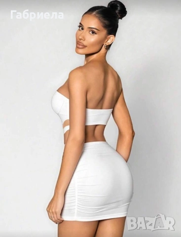 Нова къса рокля черна/бяла, снимка 7 - Рокли - 52880235