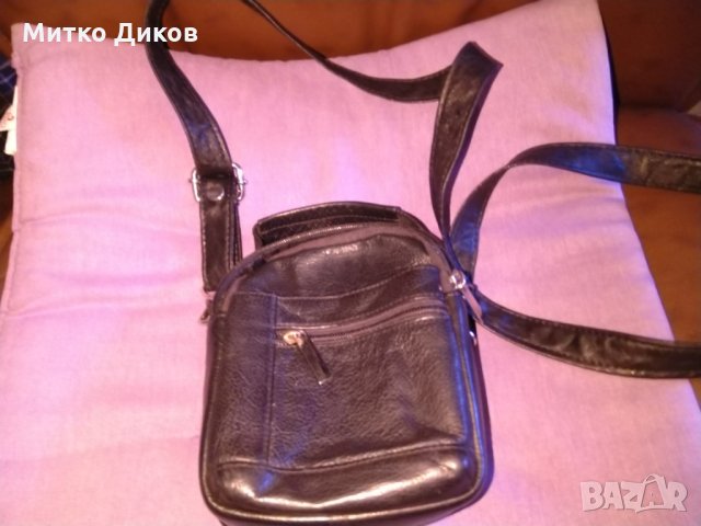 Чанта за през рамо и ръка -за колан -естествена кожа малка 165х125мм