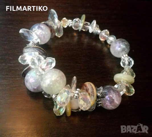 Ръчно изработена гривна от естествен седеф, снимка 4 - Гривни - 28635391