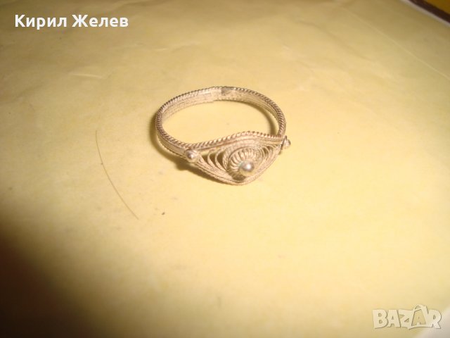 СТАРИНЕН ВЪЗРОЖДЕНСКИ ФИЛИГРАНЕН МАЙСТОРСКА ЮВЕЛИРНА РЪЧНА ИЗРАБОТКА ПРЪСТЕН 21685, снимка 6 - Антикварни и старинни предмети - 32552949