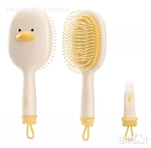 Четка за коса с четчица за почистване в два забавни варианта, снимка 7 - Шноли, диадеми, ленти - 53381906
