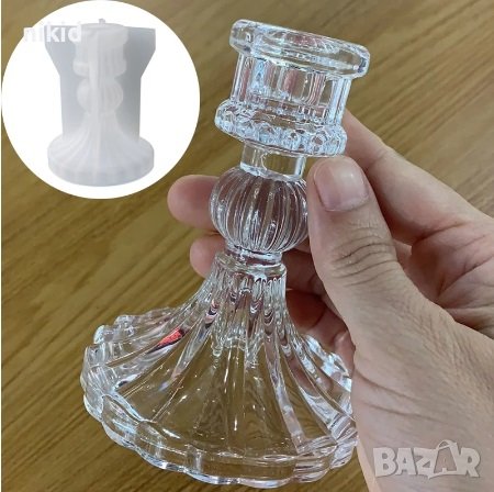 3D Nordik висок свещник поставка стойка за свещ свещи силиконов молд форма калъп смола декор